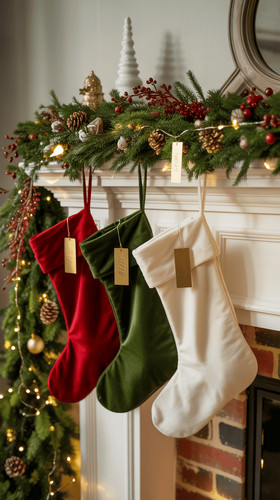 décorations de cheminée de noel