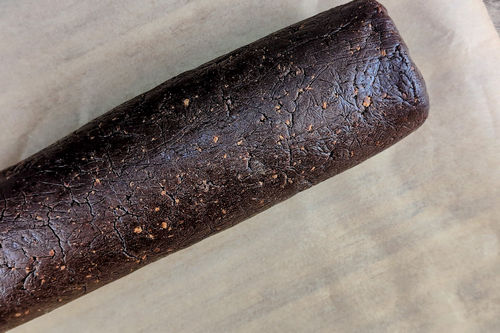 Tranche de bûche brownie spéculoos