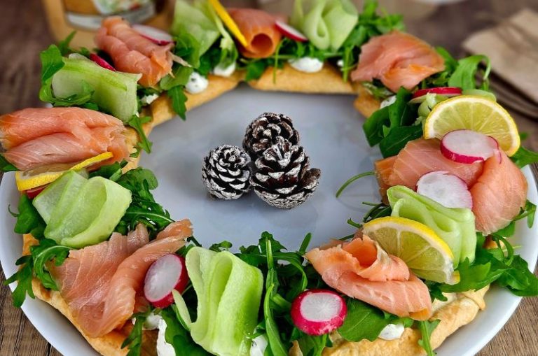 couronne de saumon fume et concombre
