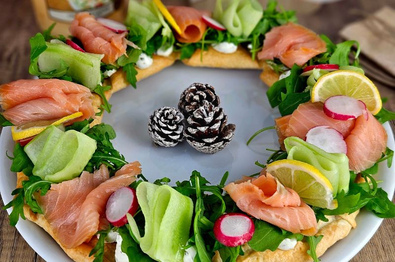 Couronne de saumon fumé et légumes