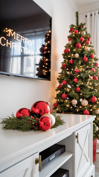 décoration de noel du meuble tv