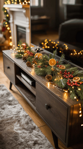 decoration de noel du meuble tv