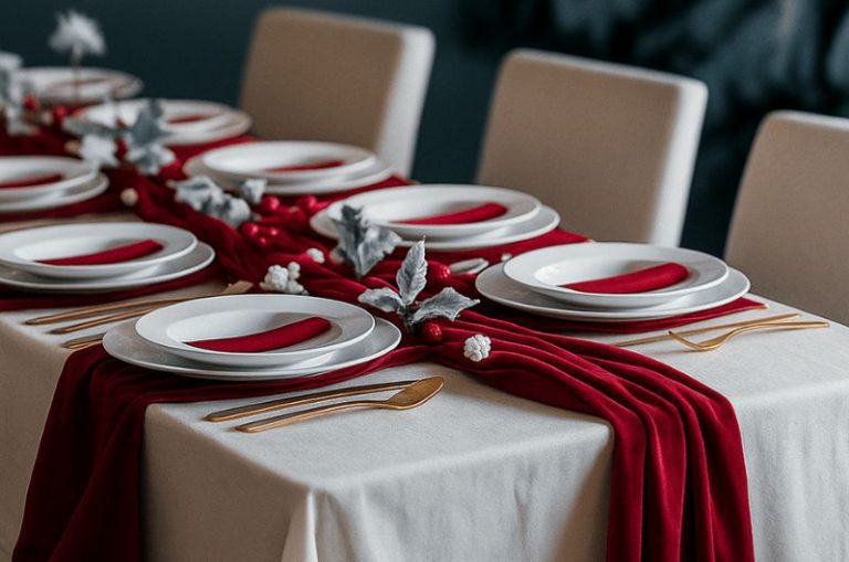 table de noel rouge et blanche 1