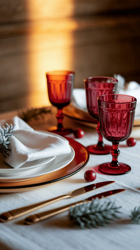 table de noel rouge et blanche 12