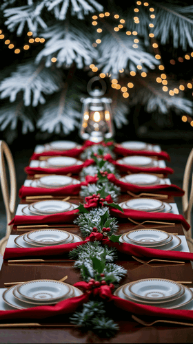 table de noel rouge et blanche 14