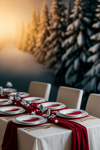 table de noel rouge et blanche 16