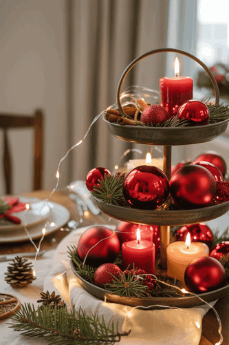 table de noel rouge et blanche
