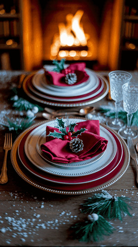 table de noel rouge et blanche 3
