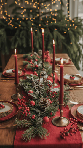 table de noel rouge et blanche 7