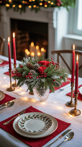 table de noel rouge et blanche 8