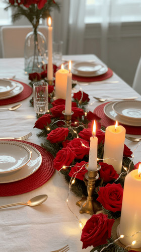 table de noel rouge et blanche 9