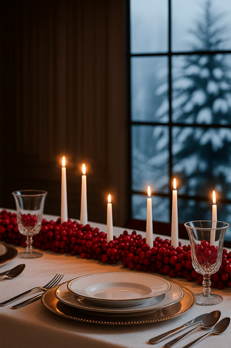 table de noel rouge et blanche