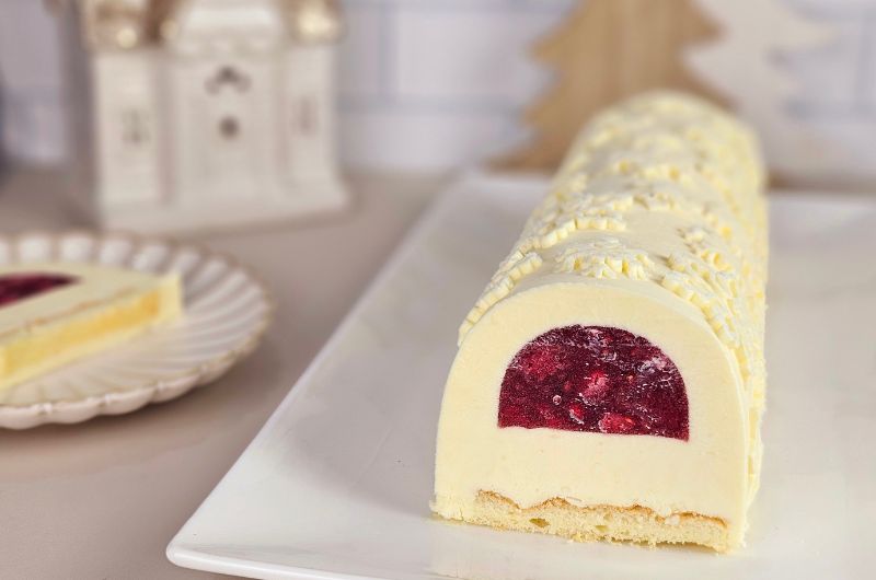 Bûche fromage blanc framboises