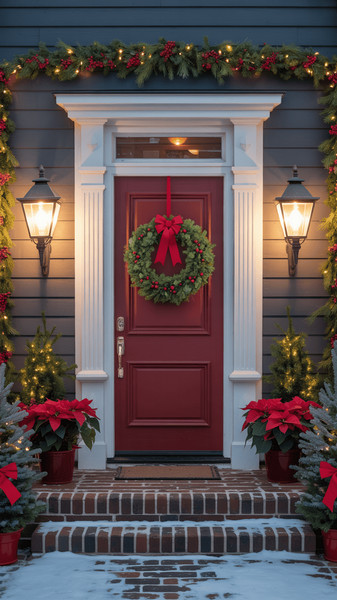 decoration de porte de noel 11