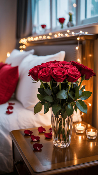 décorer une chambre d'hôtel pour la Saint-Valentin