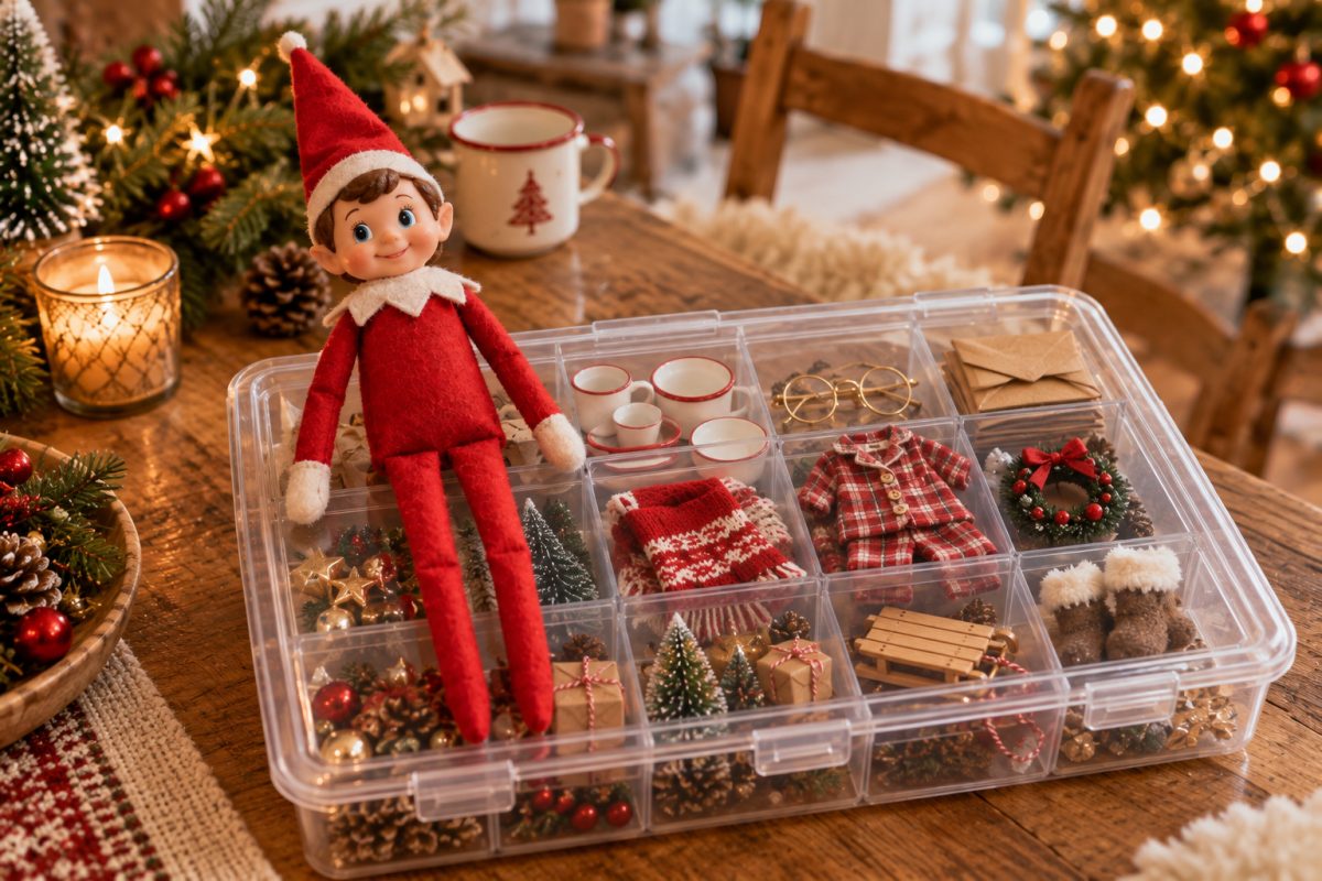 Boîte de rangement des accessoires du lutin
