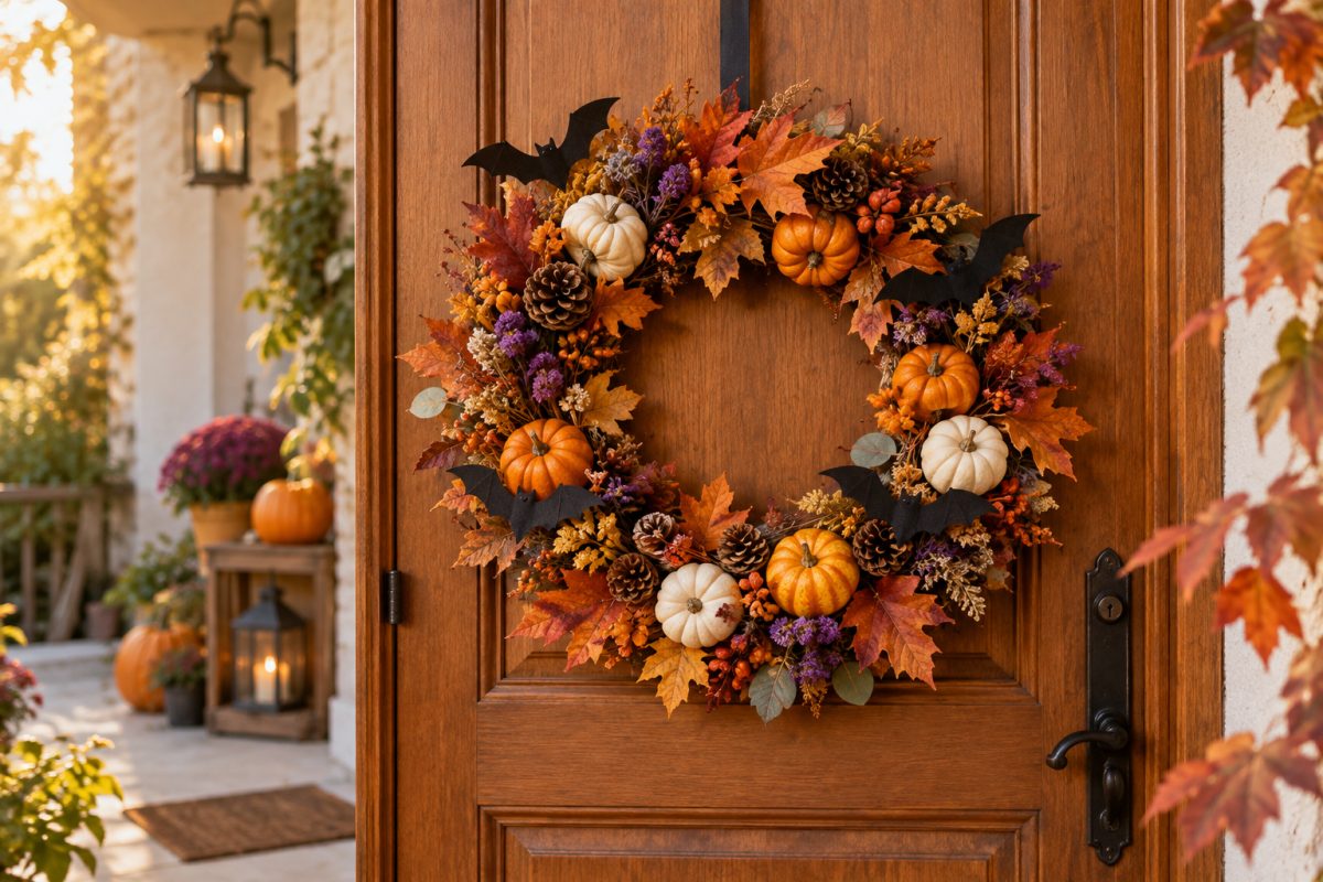 La couronne de porte d'Halloween