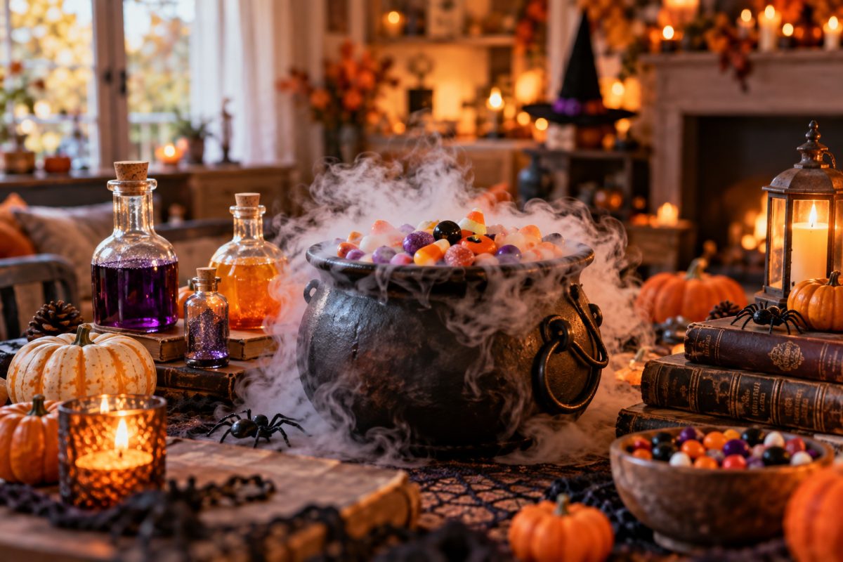Le chaudron de sorcière fumant