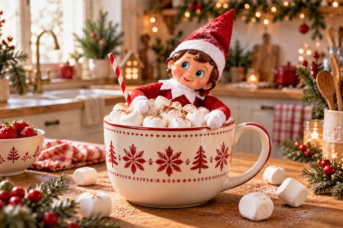 Lutin farceur dans un bain de guimauves
