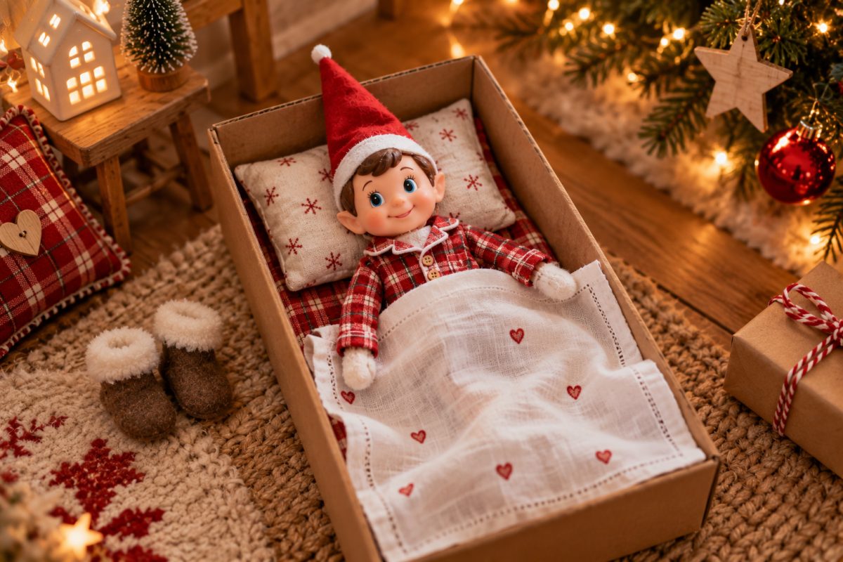 Lutin farceur en pyjama de Noël