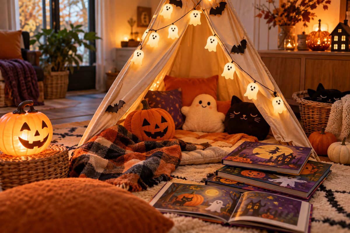 Un coin lecture d'Halloween pour les enfants