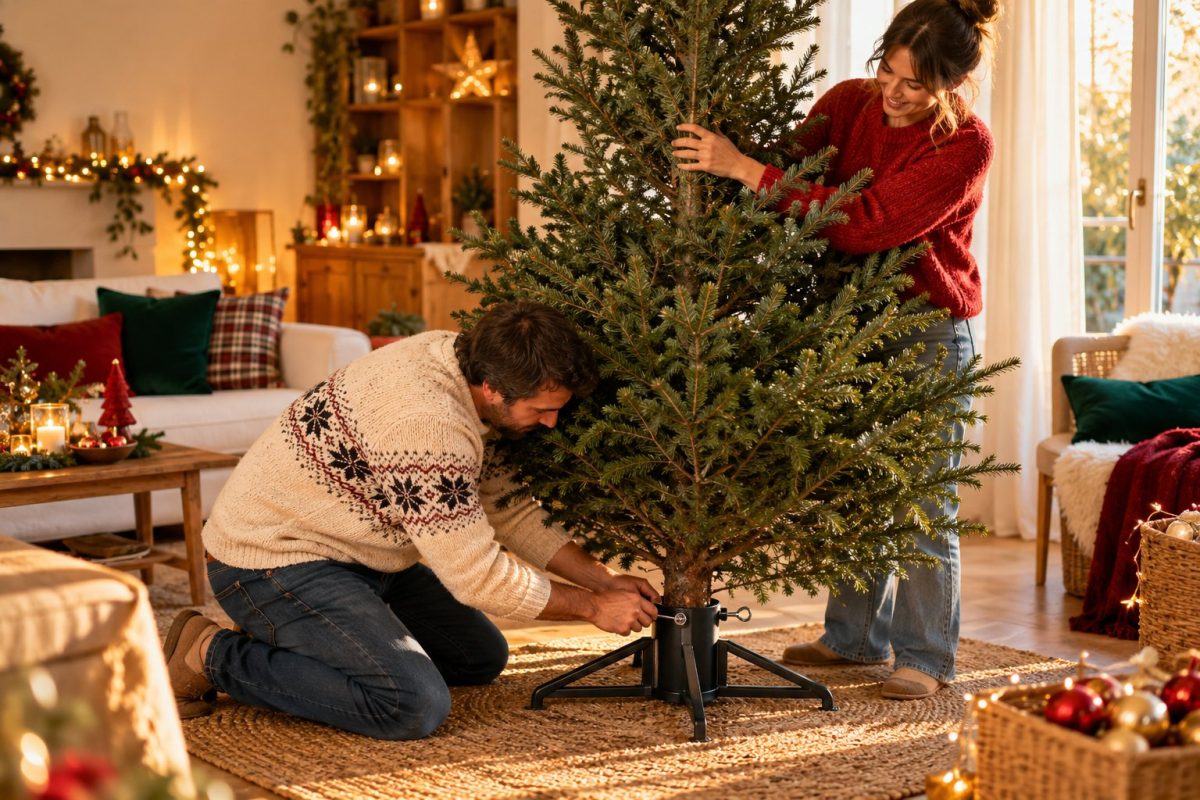 Bien placer et stabiliser le sapin
