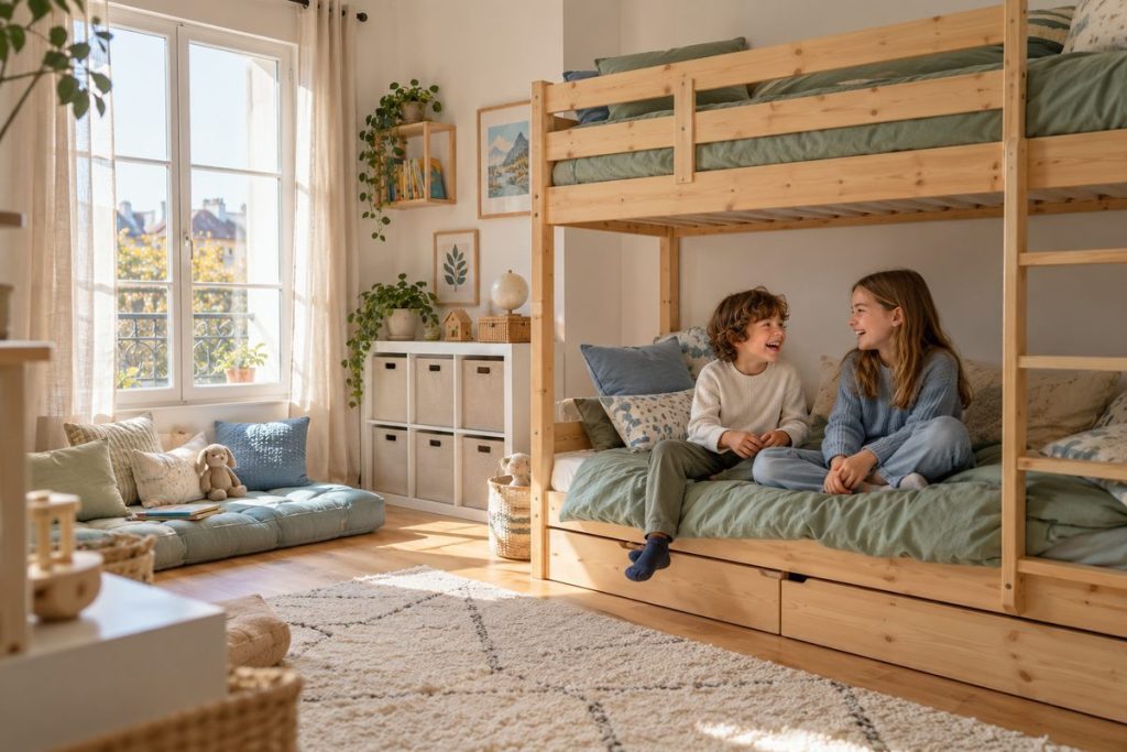 Chambre pour deux enfants : 12 idées pour bien aménager une chambre partagée
