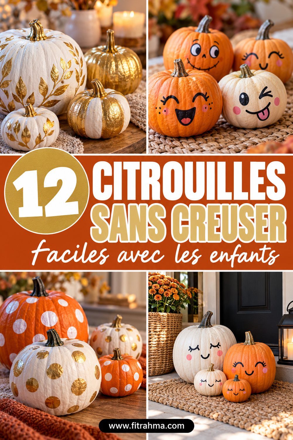 Citrouilles décorées sans creuser : 12 idées