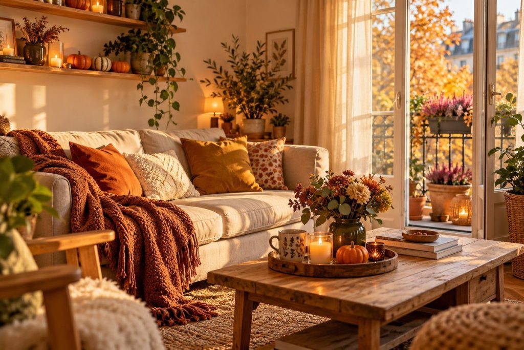 Déco d&rsquo;automne pour petit appartement : 12 idées cosy (balcon compris)