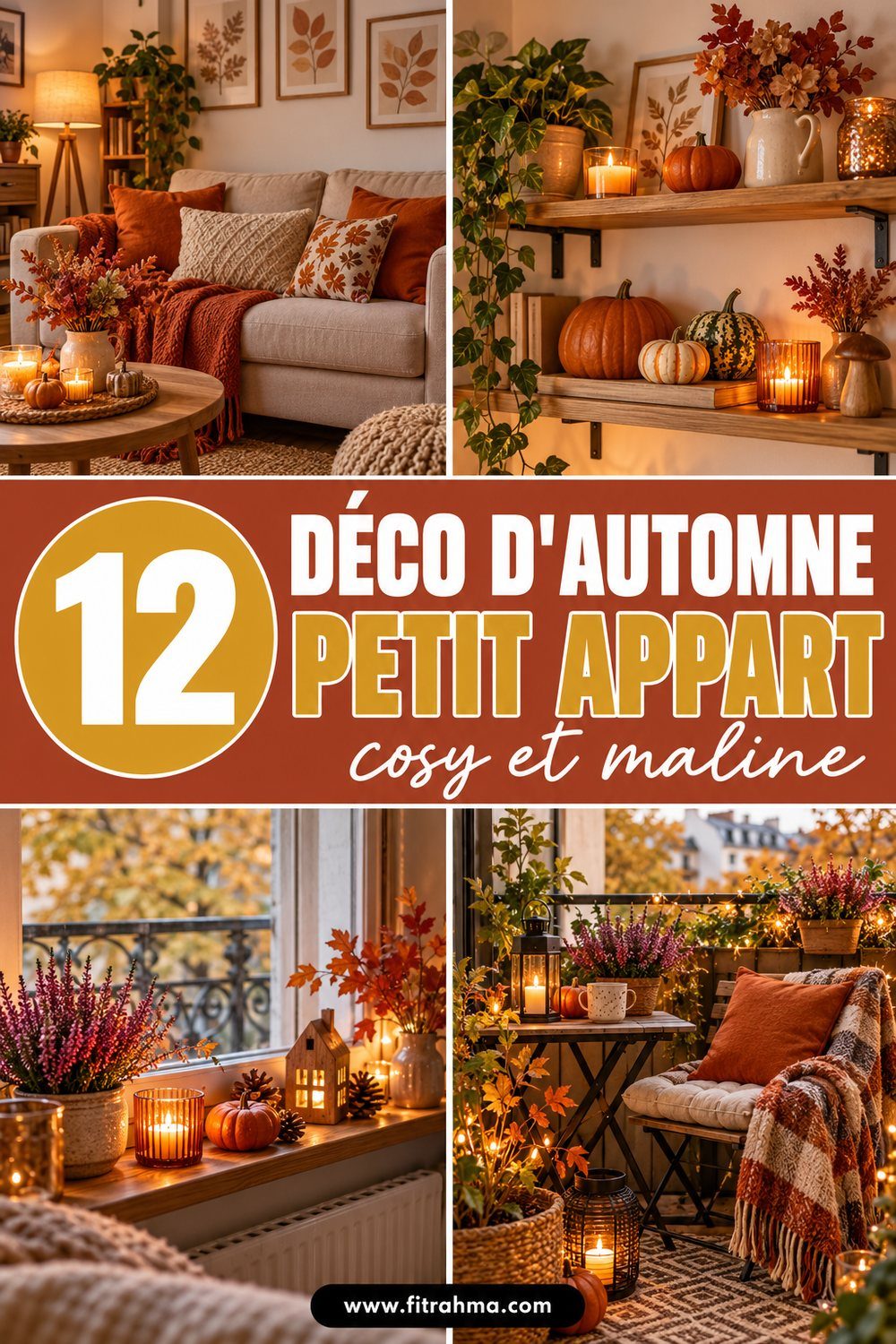 Déco d'automne pour petit appartement : salon cosy et balcon fleuri