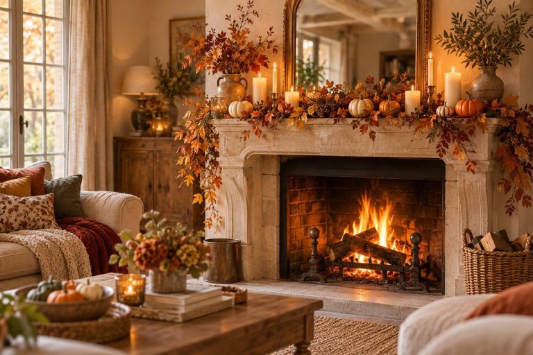 deco cheminee buffet automne