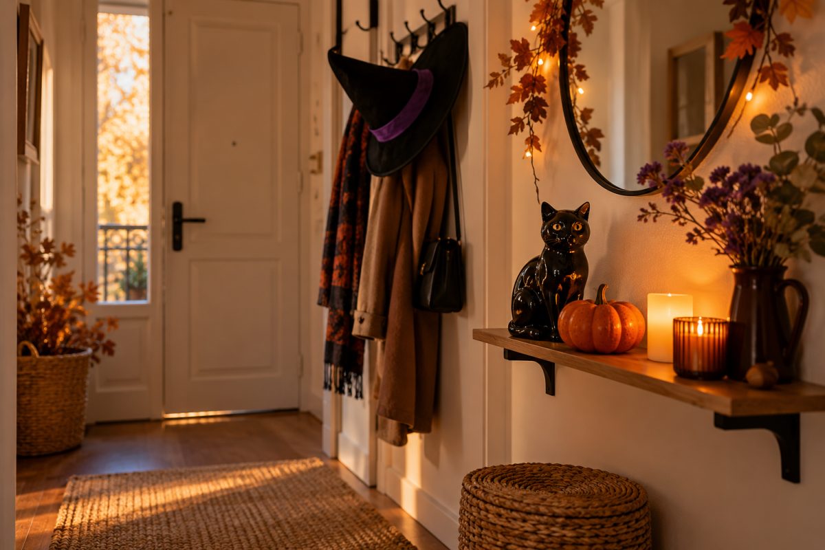 Petite entrée décorée pour Halloween