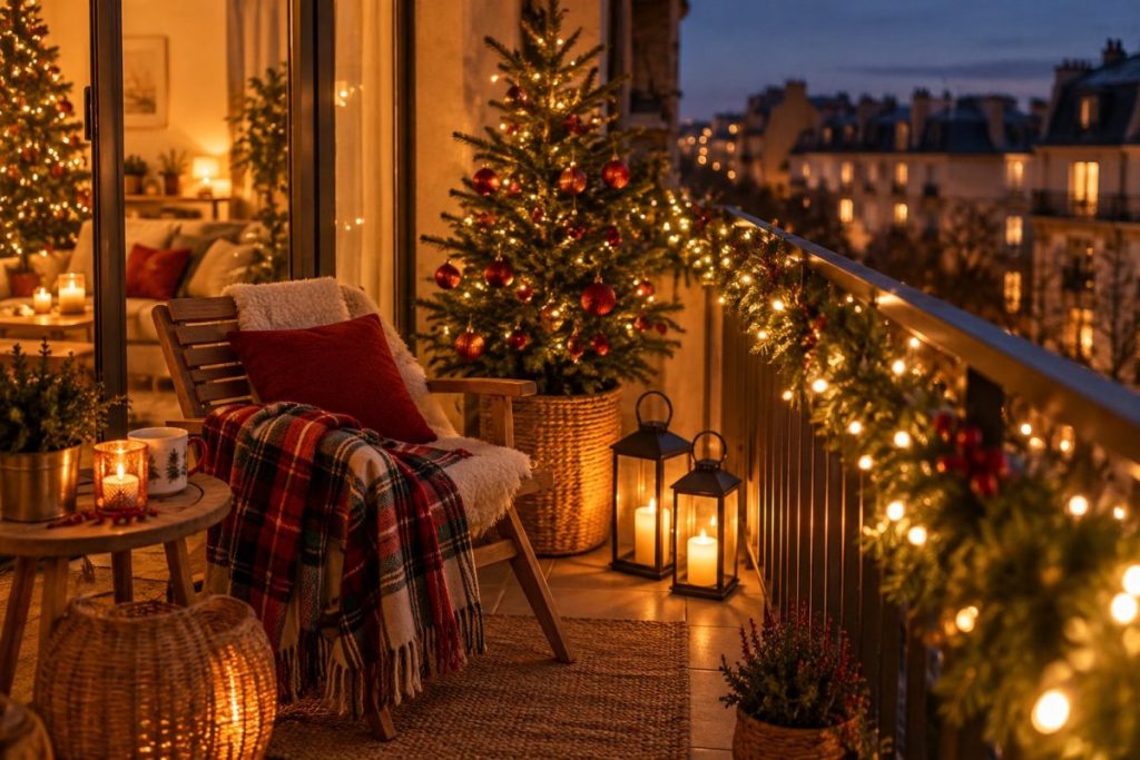 Décoration de Noël pour le balcon