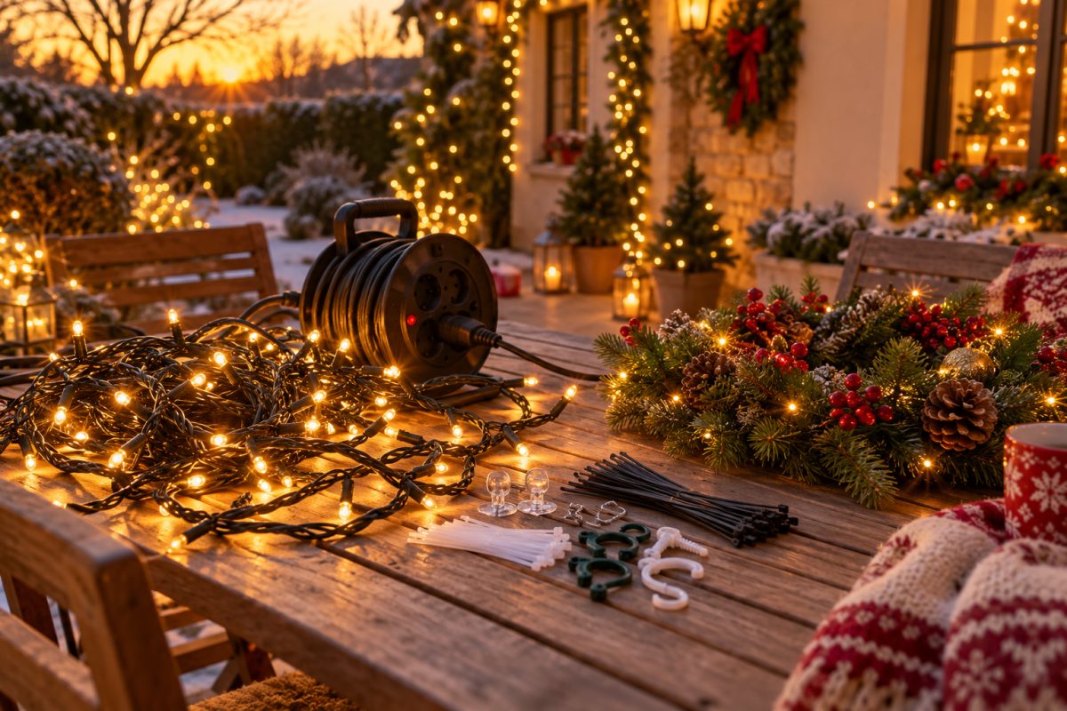 Préparer les guirlandes de Noël extérieures