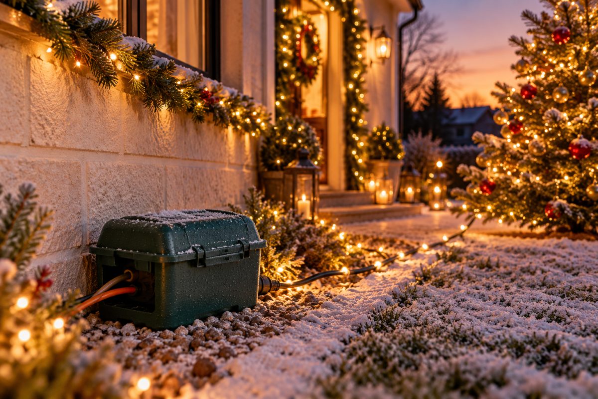 Guirlandes de Noël extérieures sécurisées