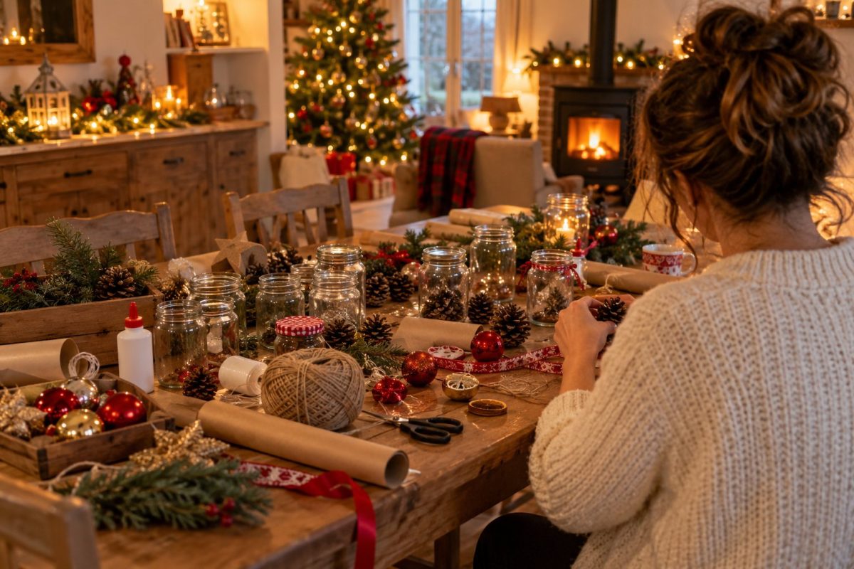 Matériel de récupération pour une décoration de Noël pas chère
