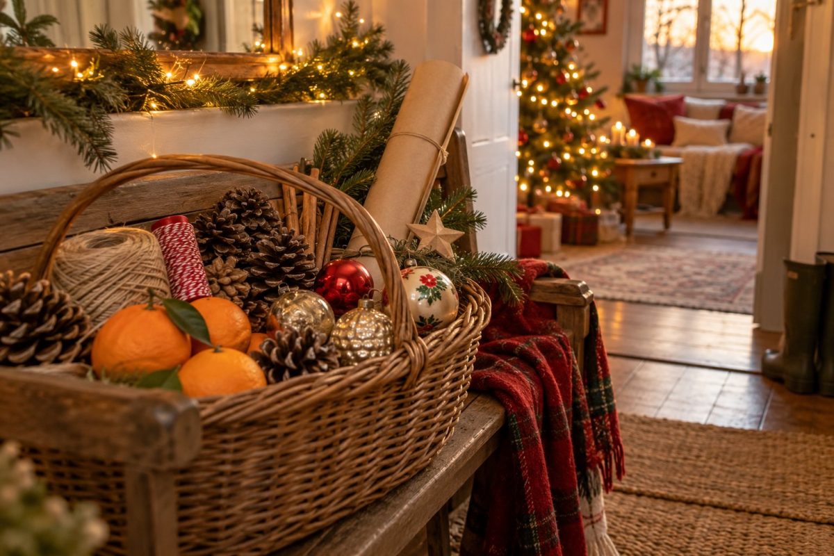 Panier de matériel pas cher pour la décoration de Noël