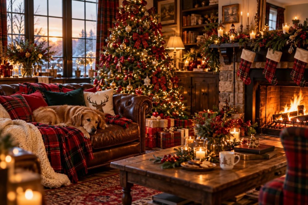 Déco de Noël écossaise : 12 idées chic et cosy à l&rsquo;esprit chalet
