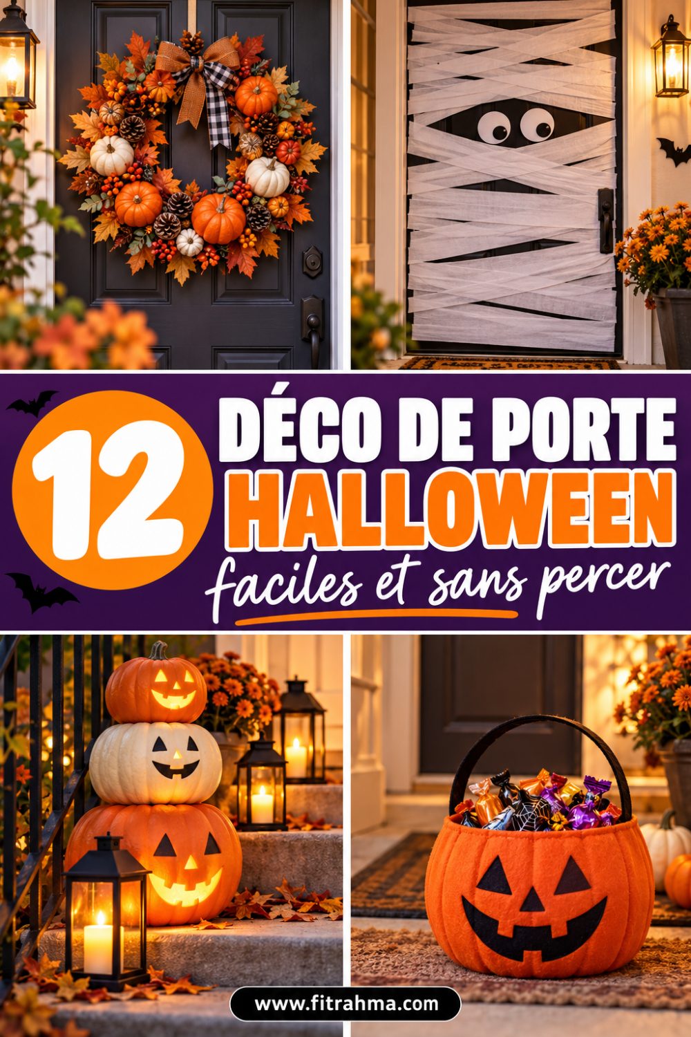 Déco de porte d'entrée Halloween : 12 idées faciles
