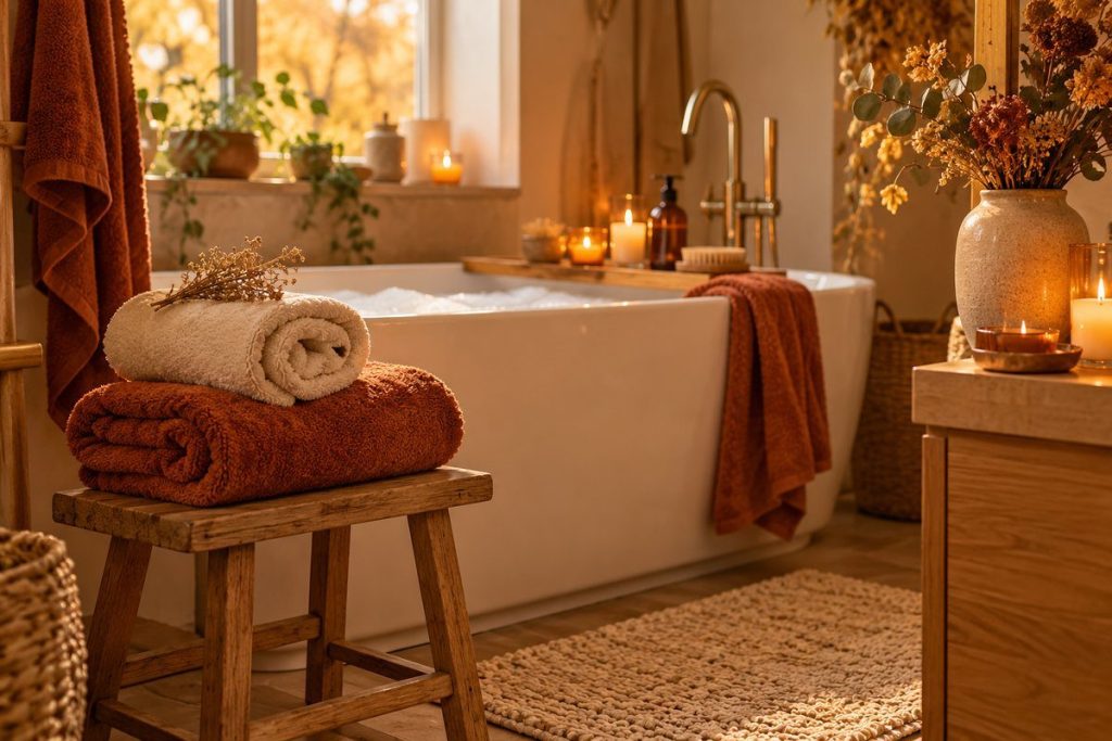Déco salle de bain d&rsquo;automne : 12 idées cosy (même petite)