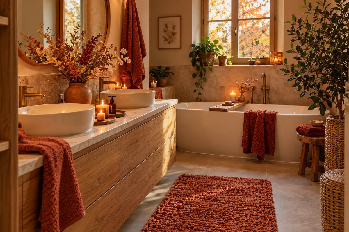Salle de bain d'automne chaleureuse