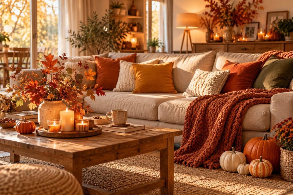 Déco salon d&rsquo;automne : 12 idées cosy, chaleureuses et faciles