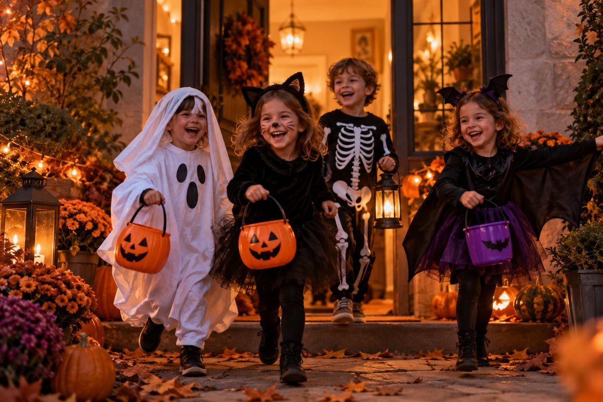 Enfants déguisés à la dernière minute pour Halloween