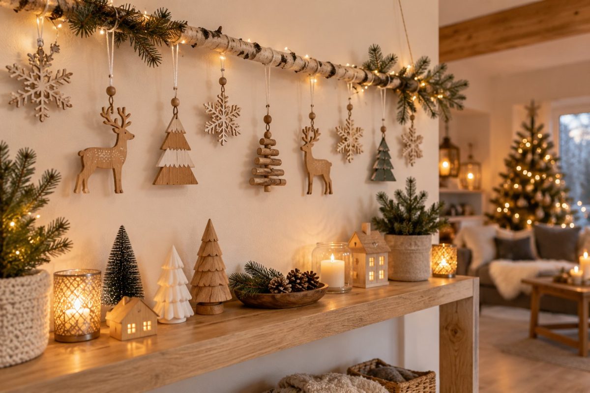 Des décorations en bois clair