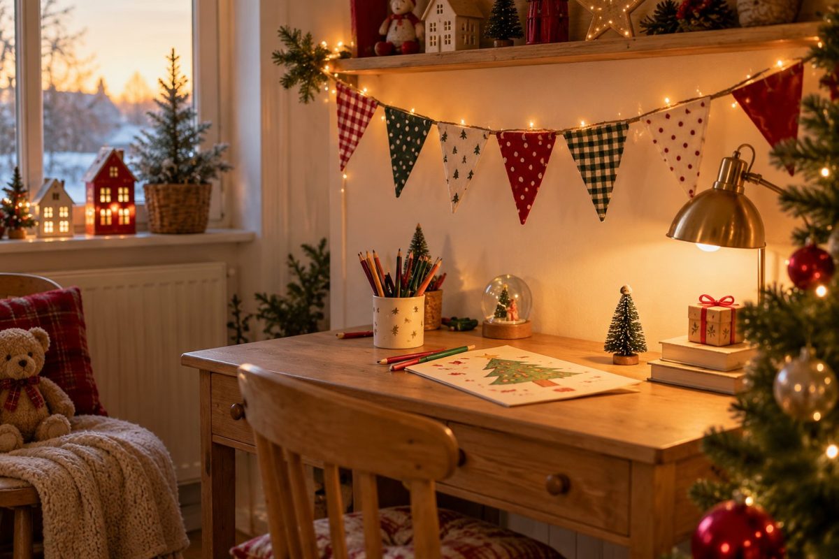 Des fanions de Noël en tissu