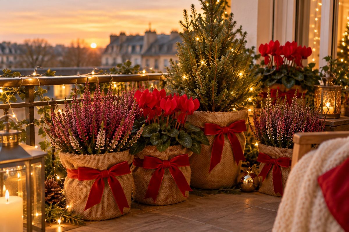 Des plantes d'hiver avec un ruban