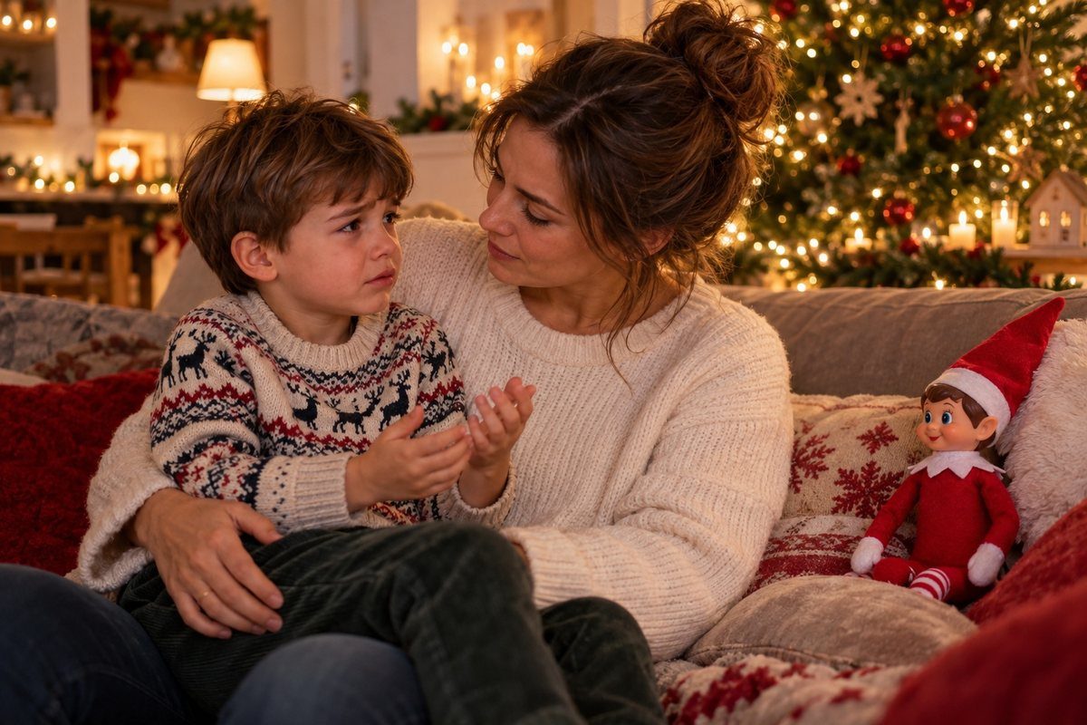 Enfant qui explique avoir touché le lutin farceur