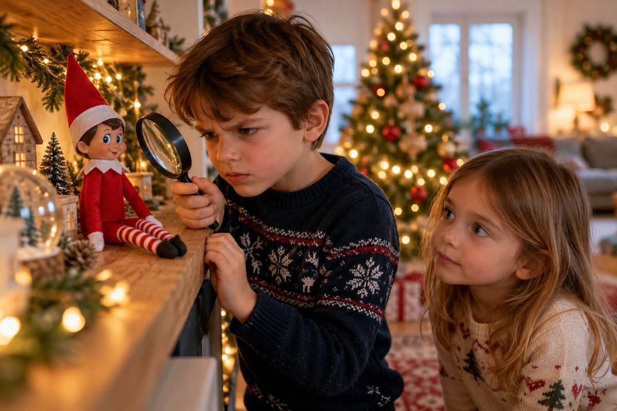 Enfant qui pose des questions sur le lutin farceur