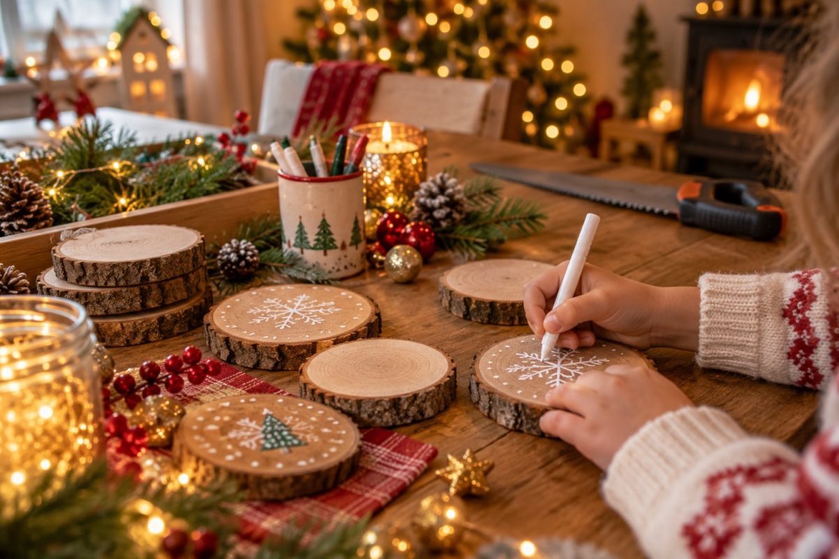 Faire des rondelles de bois pour la déco