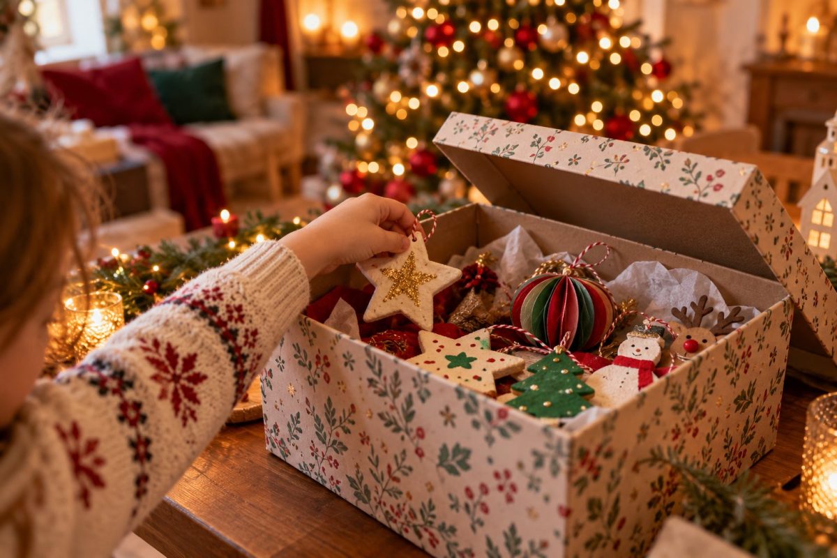 Garder à part les décorations faites par les enfants